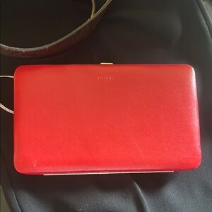 Lodis NWT Red Leather Snap Wallet